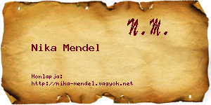 Nika Mendel névjegykártya